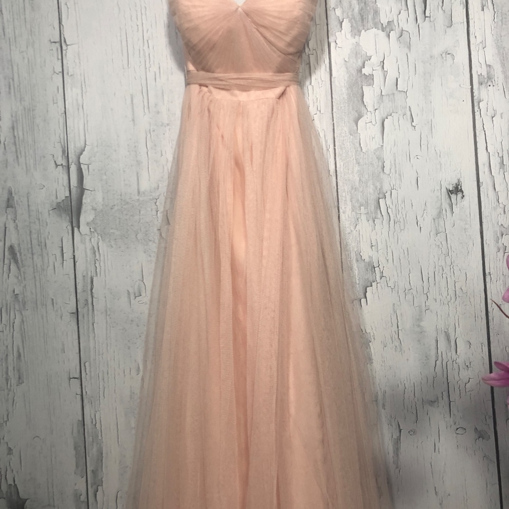 Jenny Yoo Strapless Tulle Gown in Blush Nude - Picture 3 of 8
